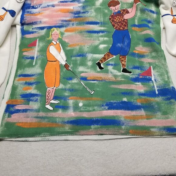 Kolorway Size 2 (XL?) Hand Painted Sweater Golfing Art To Wear Crewneck VTG USA - Picture 3 of 9